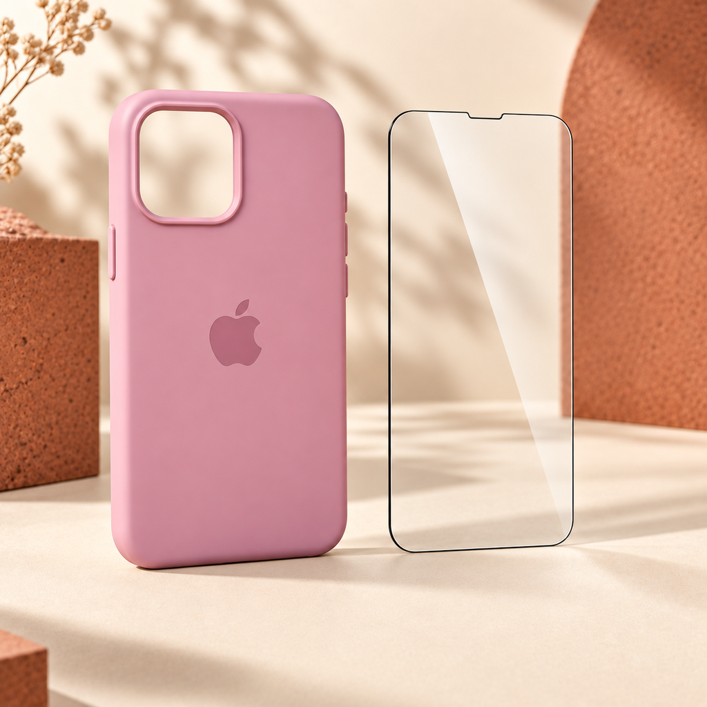 Combo funda de silicona + vidrio autoaplicable